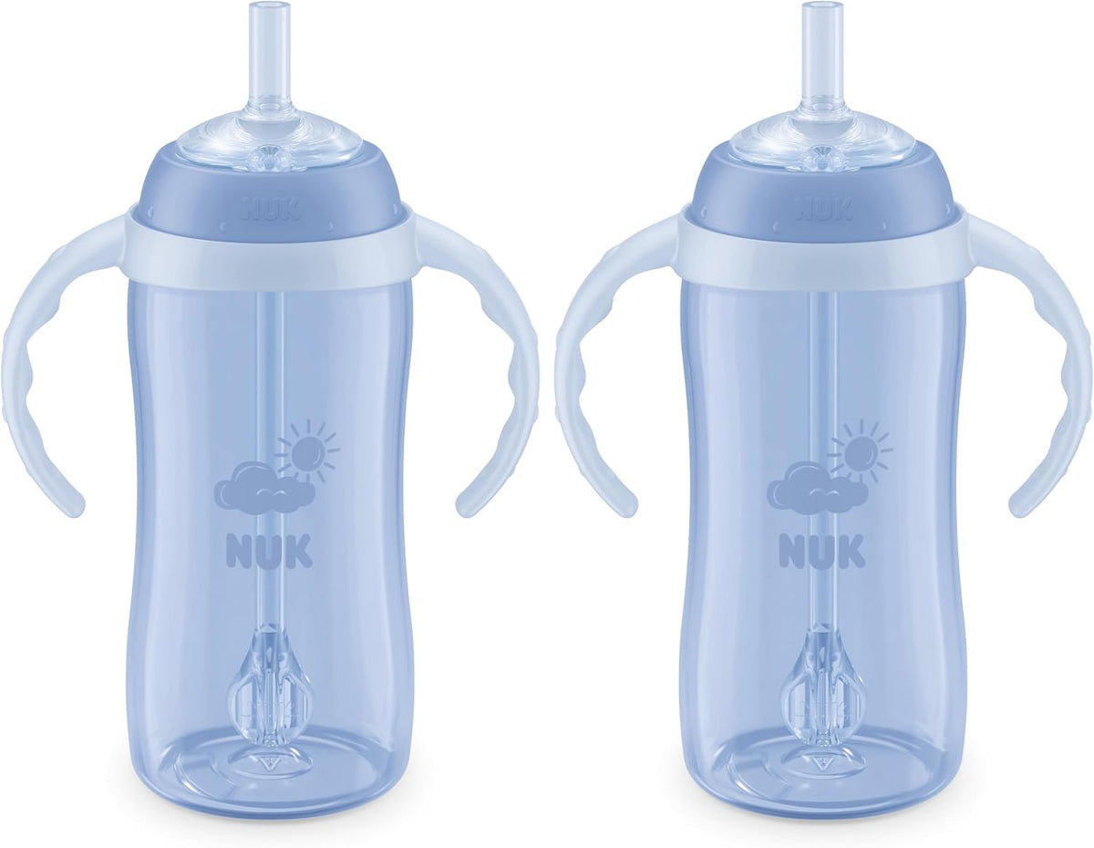 NUK Learner Straw Cup 10oz - Toddler Cup with Soft Straw for Easy Drinking Suitable for Ages 8 Months and Up