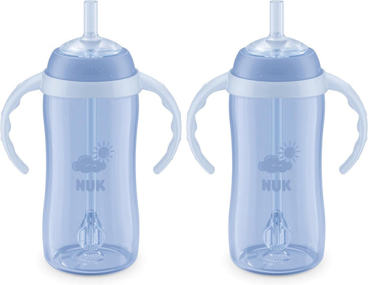 NUK Learner Straw Cup 10oz - Toddler Cup with Soft Straw for Easy Drinking Suitable for Ages 8 Months and Up