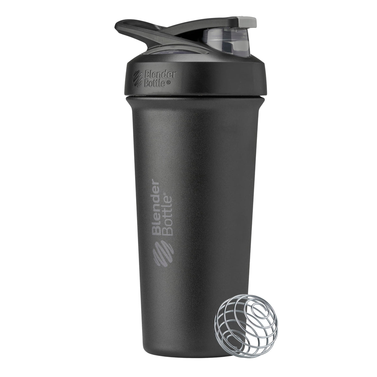 BlenderBottle Sport Flip Stainless Steel Shaker Bottle 24 oz Black
