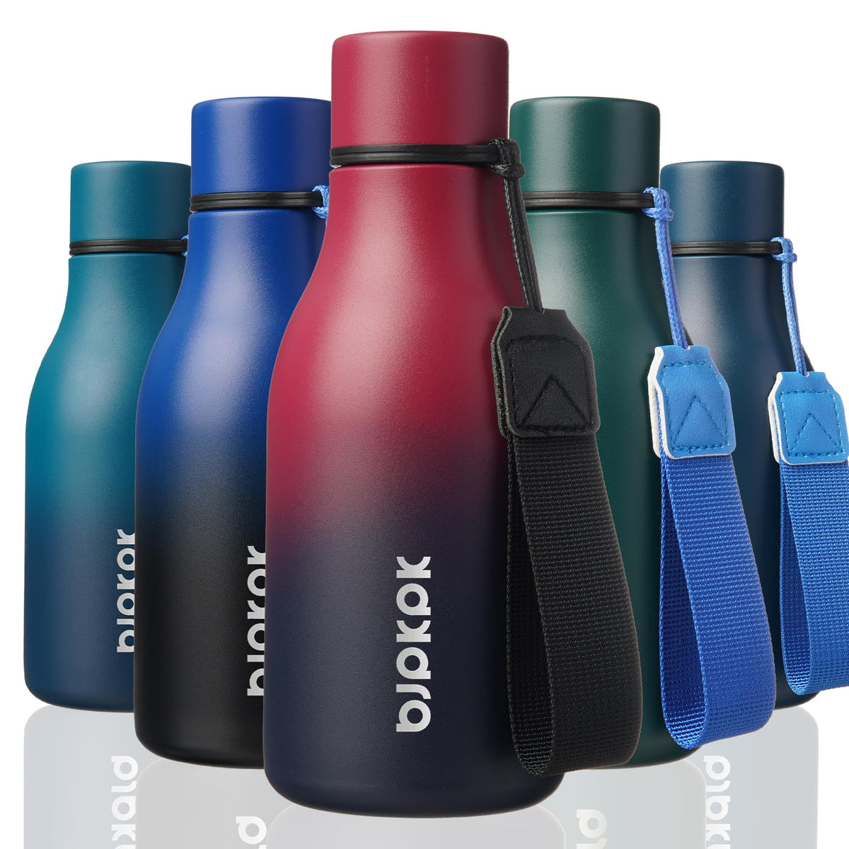 BJPKPK 18oz Insulated Water Bottle, Stainless Steel Bottle with Carry Strap