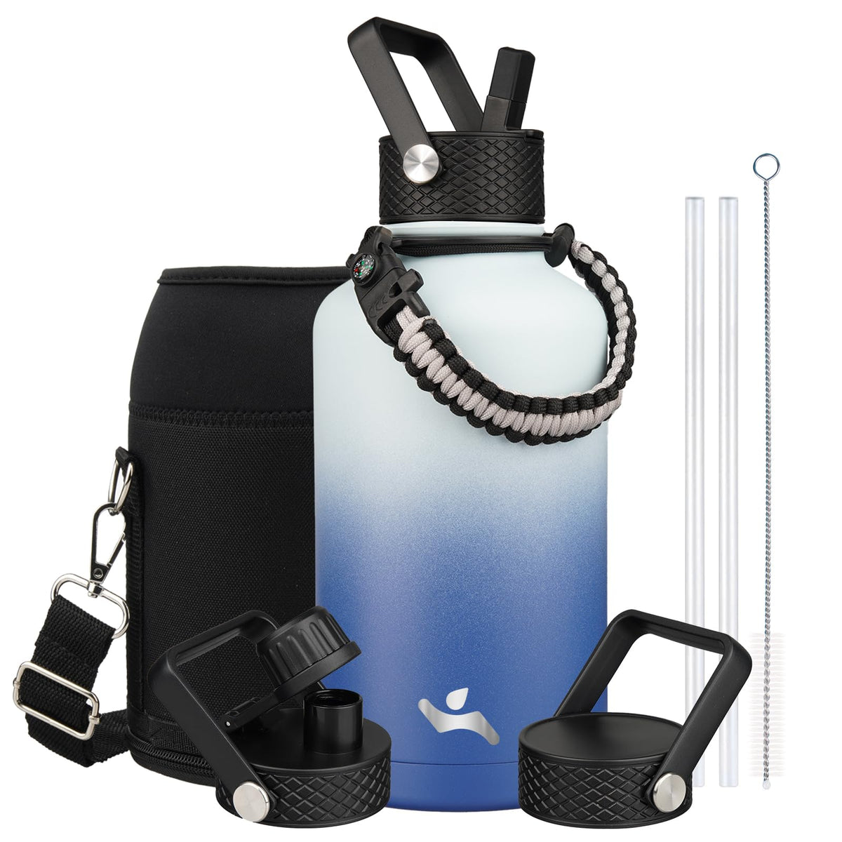 Konokyo 22 oz Insulated Stainless Steel Water Bottle with Straw Lid