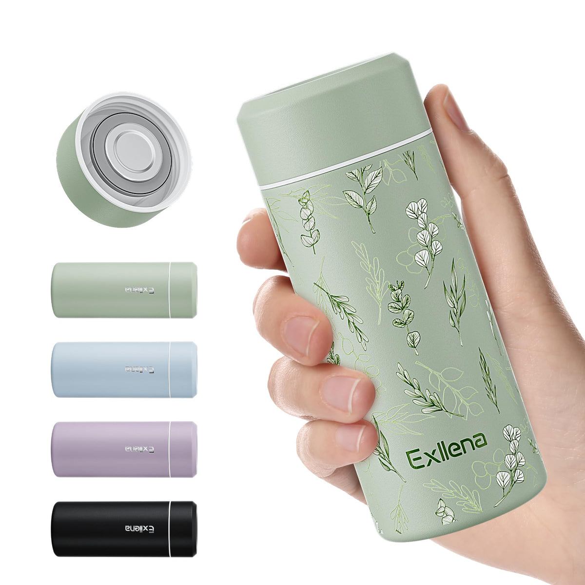 【Upgraded】Exllena Small Insulated Water Bottle 8 oz/250ml– Mini Insulated Water Bottle for Hot & Cold Drinks, Perfect Small Flask for Travel, Purse...(Lake Blue)