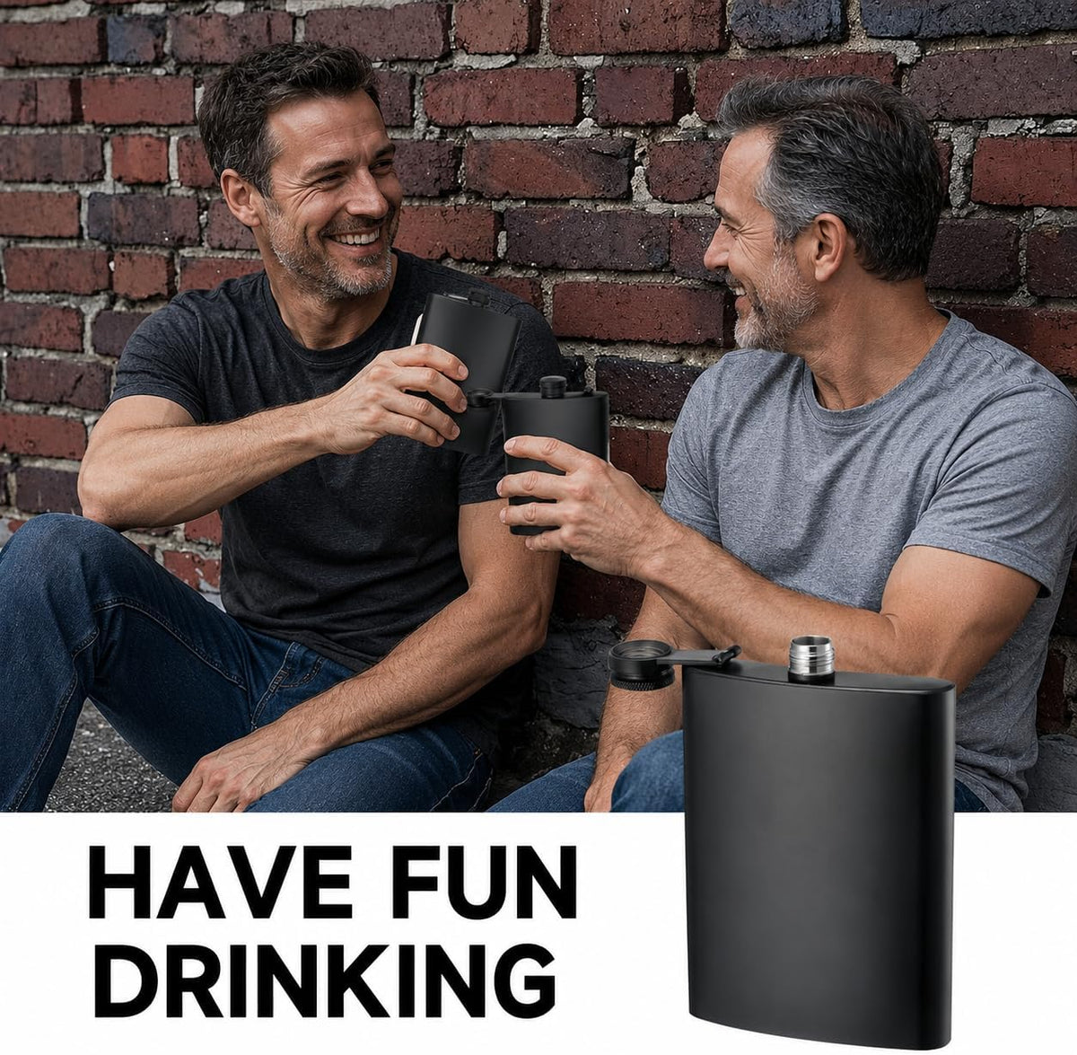 2 Pack Hip Flasks for Liquor, 8 Oz & 12 Oz, Stainless Steel Leakproof
