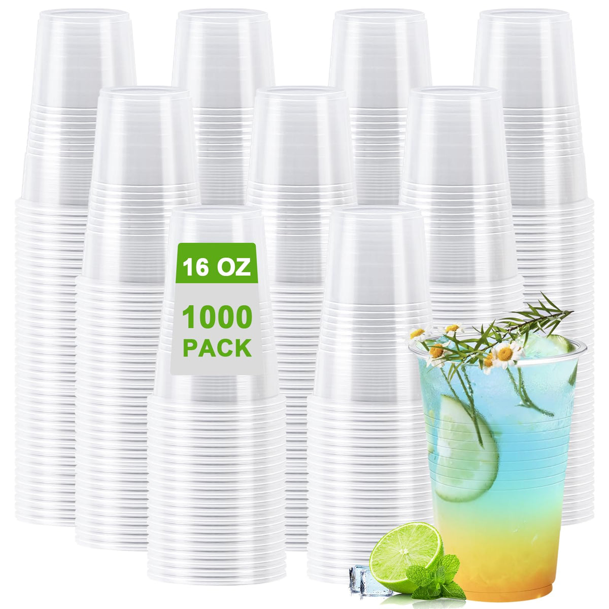 Lamosi 500 Pack 7 oz Plastic Cups, Disposable Clear Water Cups