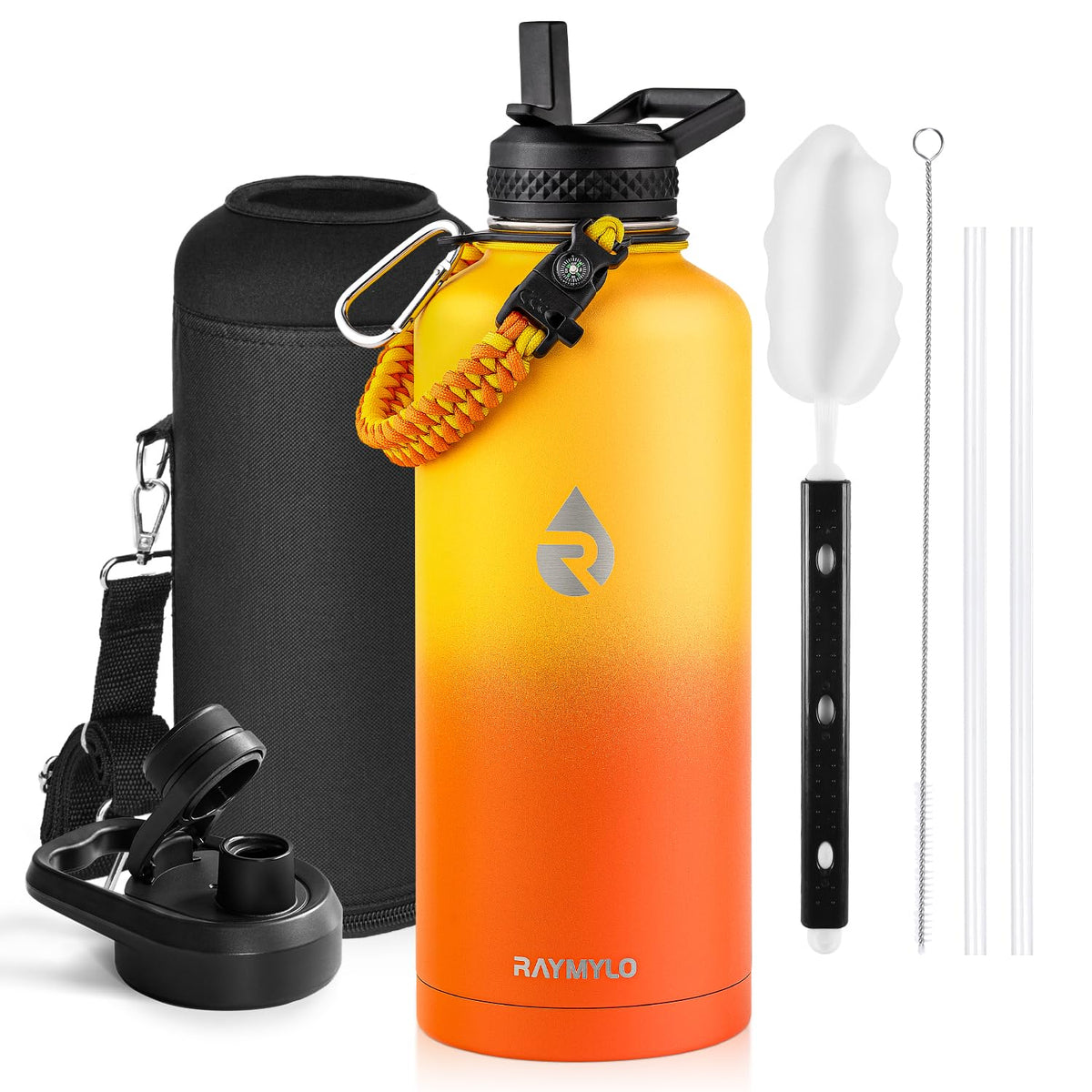 RAYMYLO One Gallon Water Bottle Insulated 128 oz, Stainless Steel