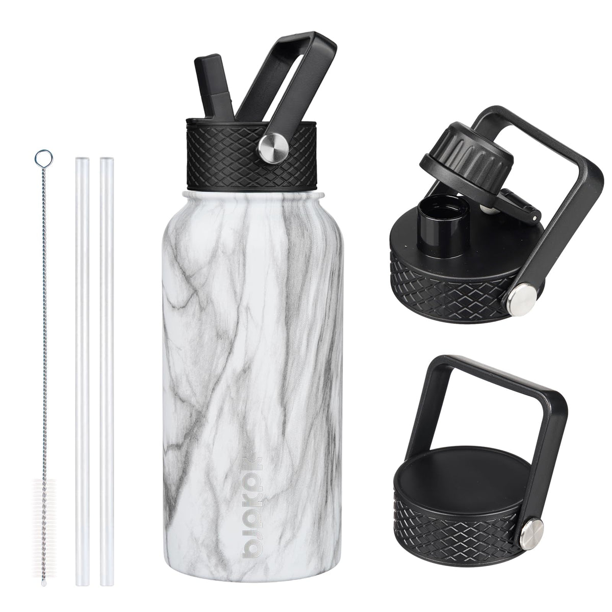 BJPKPK 64oz Insulated Water Bottle, Half Gallon Water Jug with Straw Lid
