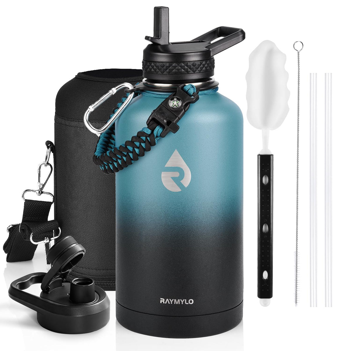 RAYMYLO One Gallon Water Bottle Insulated 128 oz, Stainless Steel