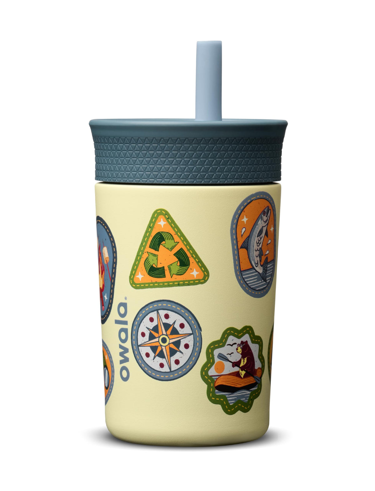 Owala Tumbler Kids Stainless Steel Water Bottle 12 oz Lilac Rocket