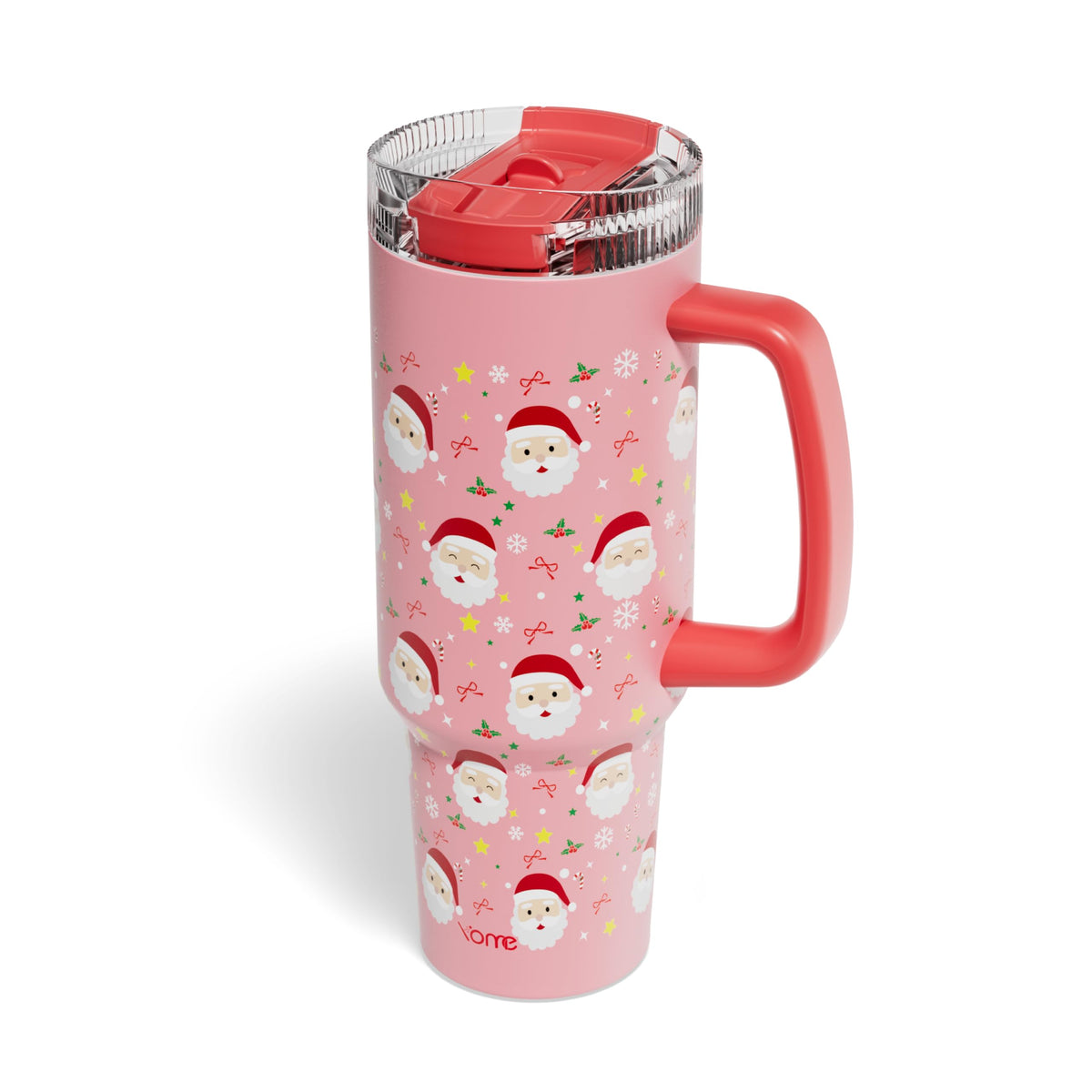 YOME 40 oz Bow Pink Tumbler with Handle and Flip Straw for Women | Stainless Steel Insulated Water Bottle | Keeps Drinks Cold | Dishwasher Safe | Cupholder Friendly | Gift Gym Travel Yoga