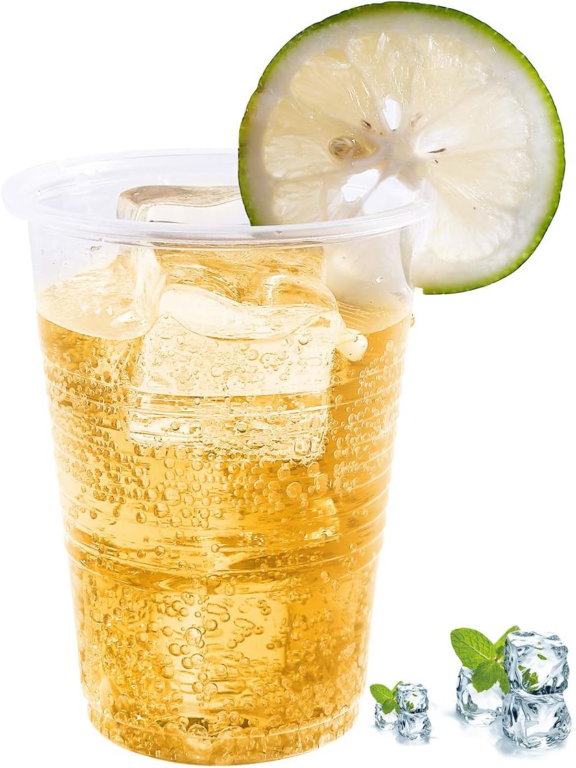 Turbo Bee 500 Pack 9oz Disposable Plastic Cups,Heat-Resistant & Food Safe Drinking Cups for Hot/Cold Beverages, Perfect for Schools, Offices, Events & Commercial Use