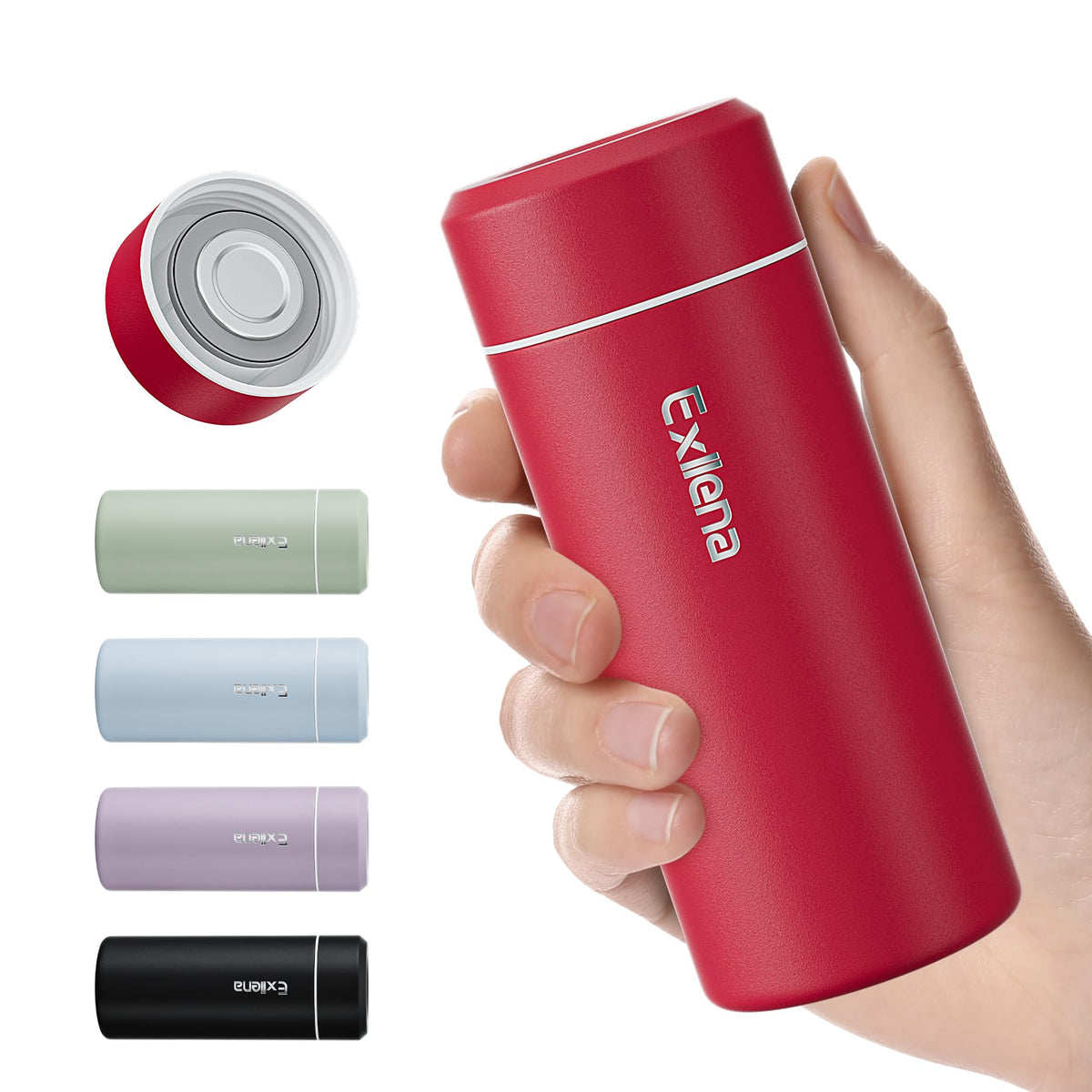 【Upgraded】Exllena Small Insulated Water Bottle 8 oz/250ml– Mini Insulated Water Bottle for Hot & Cold Drinks, Perfect Small Flask for Travel, Purse...(Lake Blue)