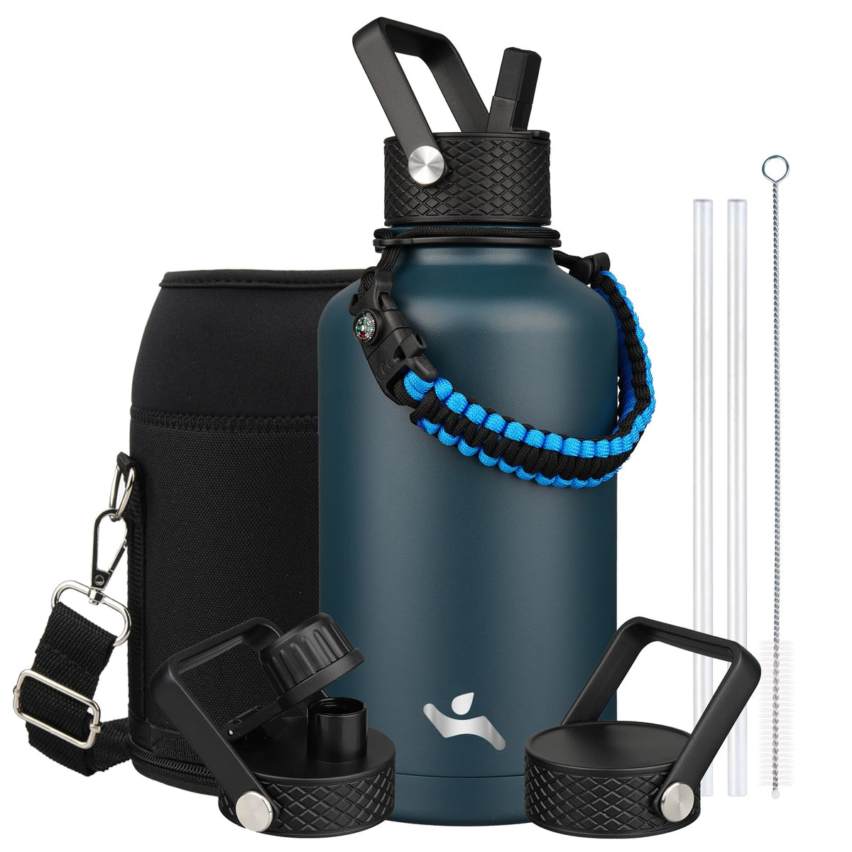Konokyo 22 oz Insulated Stainless Steel Water Bottle with Straw Lid