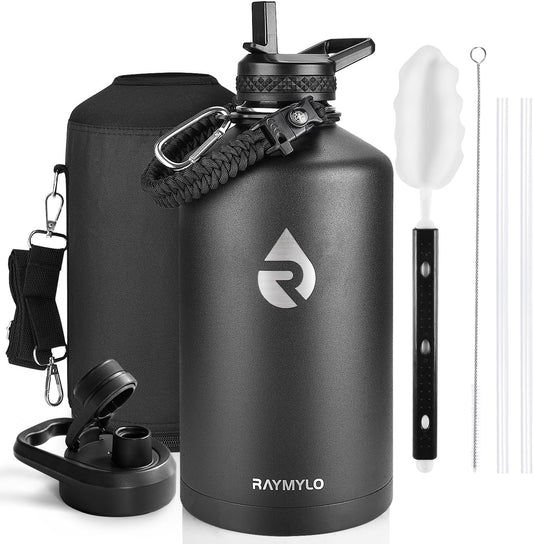 RAYMYLO One Gallon Water Bottle Insulated 128 oz, Stainless Steel