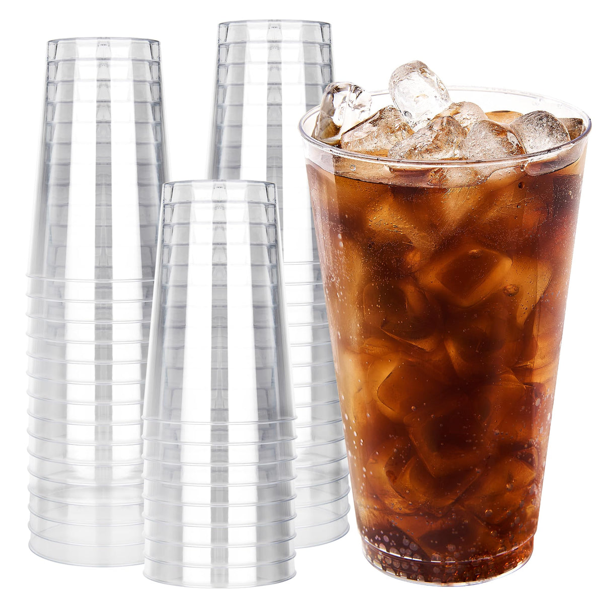 RACETOP 9 oz Clear Plastic Cups 100 packs, Perfect for Parties, Wedding