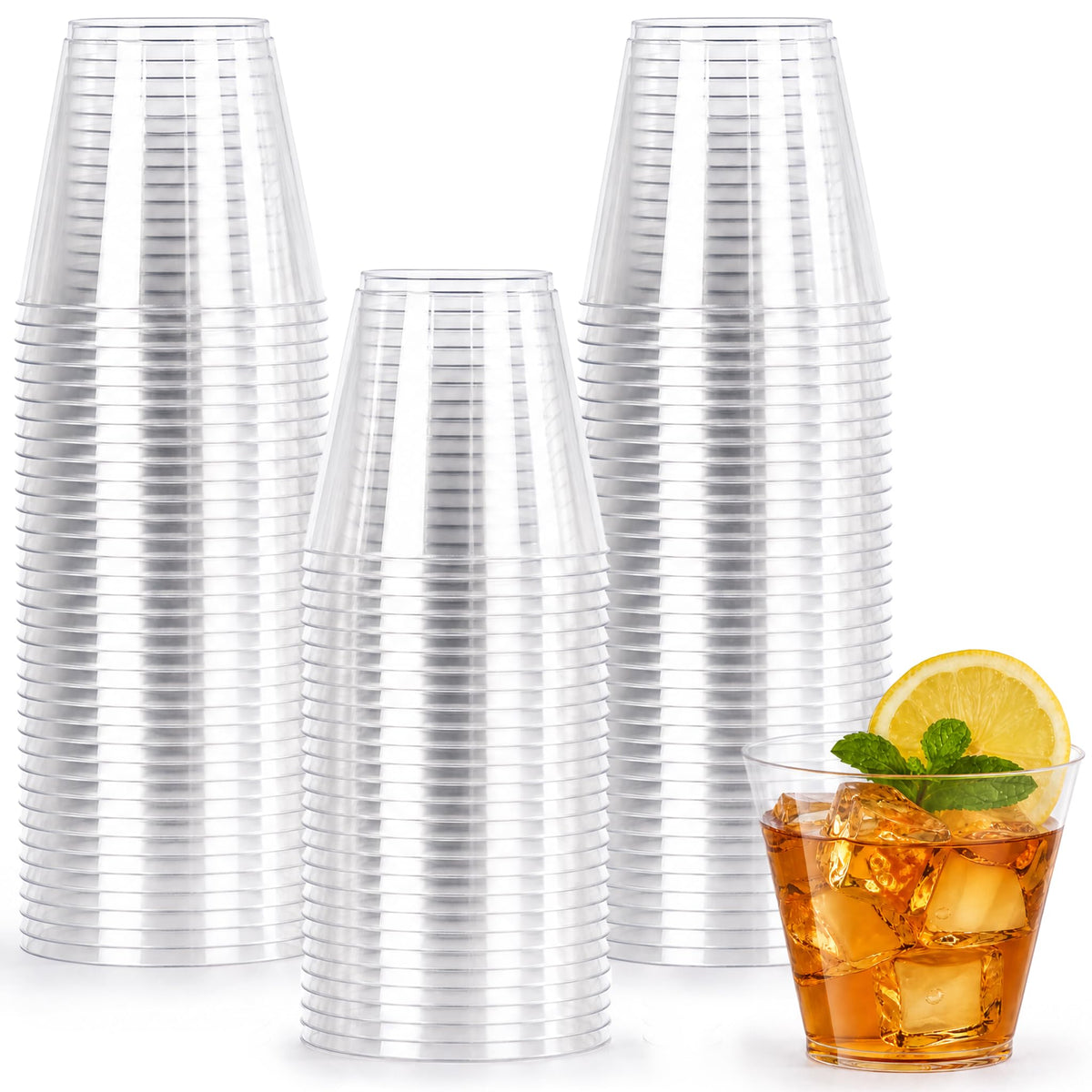Hioasis 200Pcs 9OZ Clear Cups