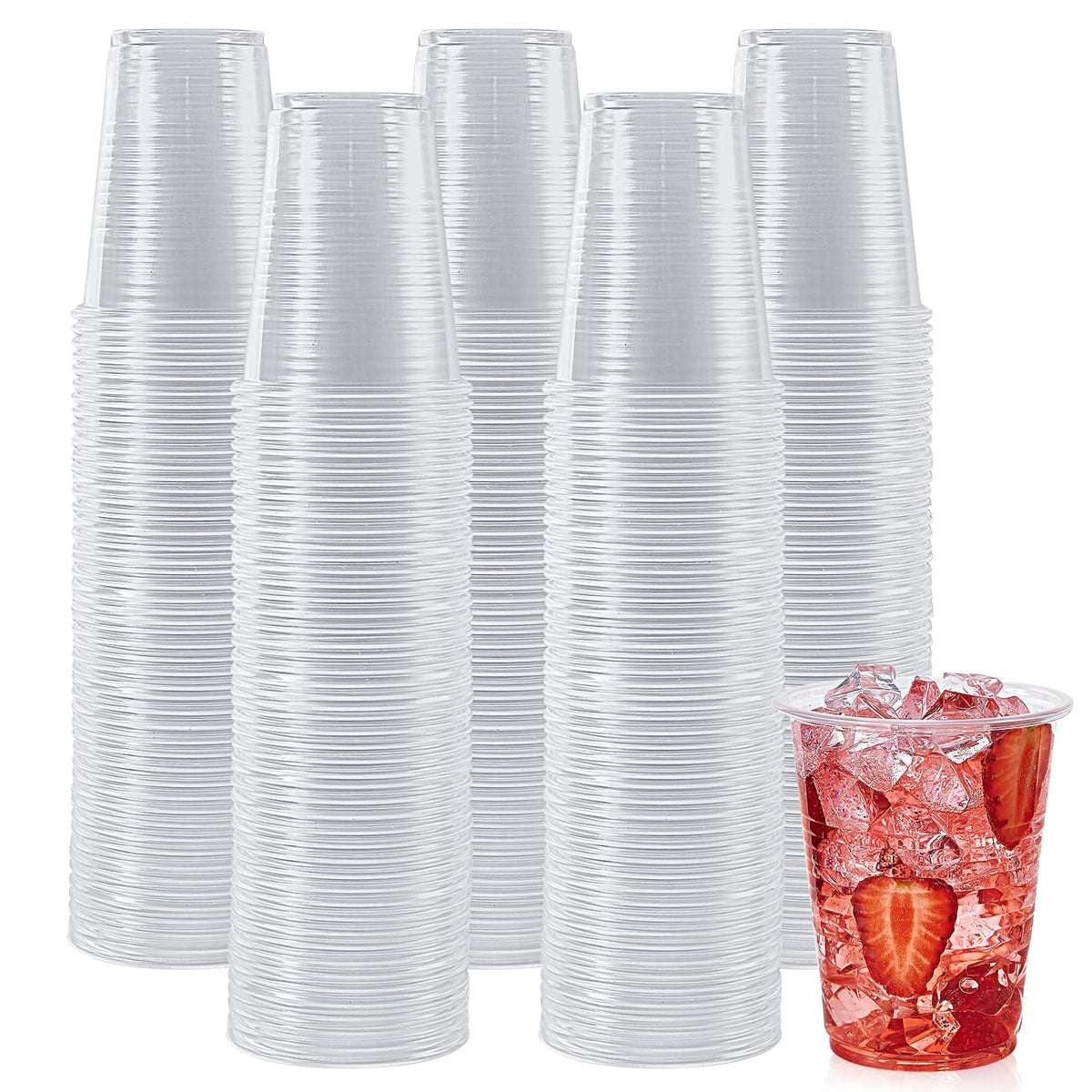 Lilymicky 500 Pack 7 oz Disposable Plastic Cups, 7 oz Clear Plastic Cups