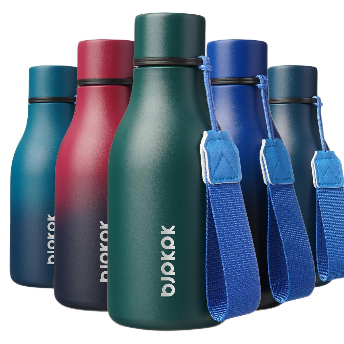 BJPKPK 18oz Insulated Water Bottle, Stainless Steel Bottle with Carry Strap