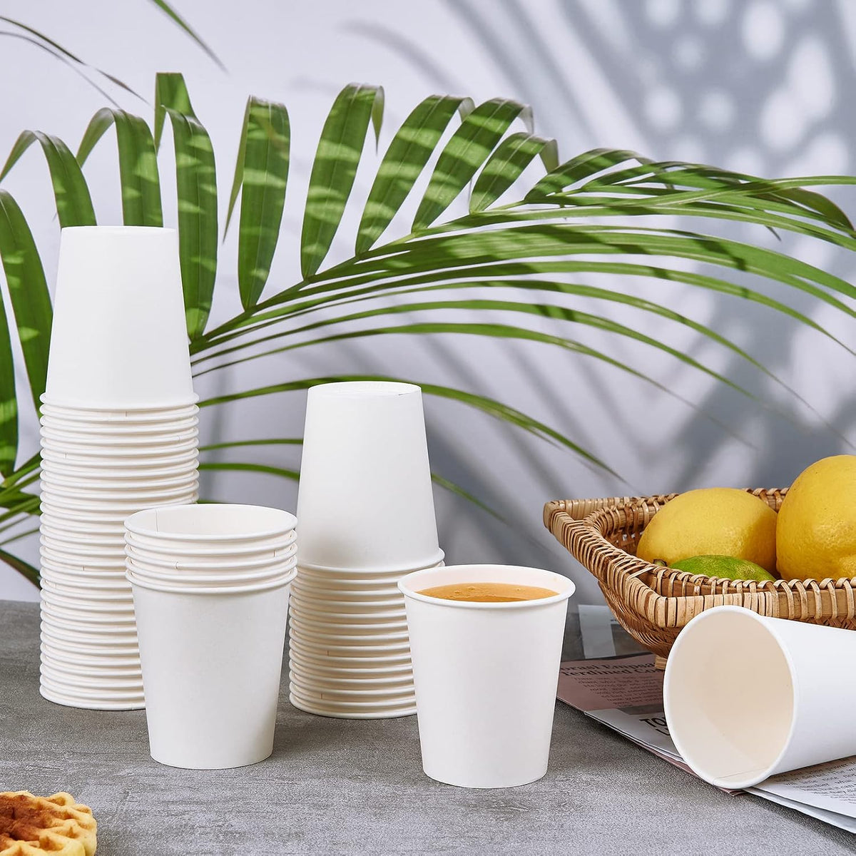 TV TOPVALUE 5 oz Paper Cups, 600 Count Disposable Bathroom Cups Bulk,White