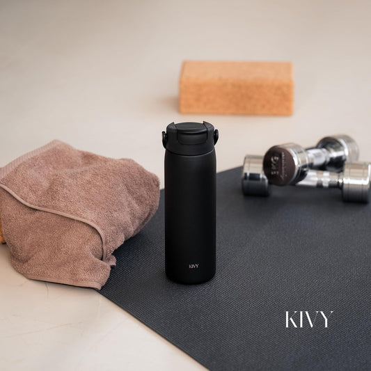 KIVY Stainless Steel Water Bottle With Straw 24oz - 24h Cold | 12h Hot