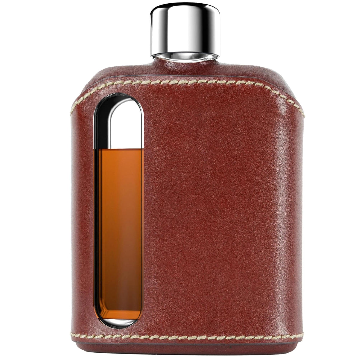 Ragproper Glass Hip Flask for Men – Modern Whiskey & Liquor Pocket Flask with Cork & Silicone Lid Liners, Durable Silicone Covered, Firm Grip – Single Shot 3.4oz (100ml) Black