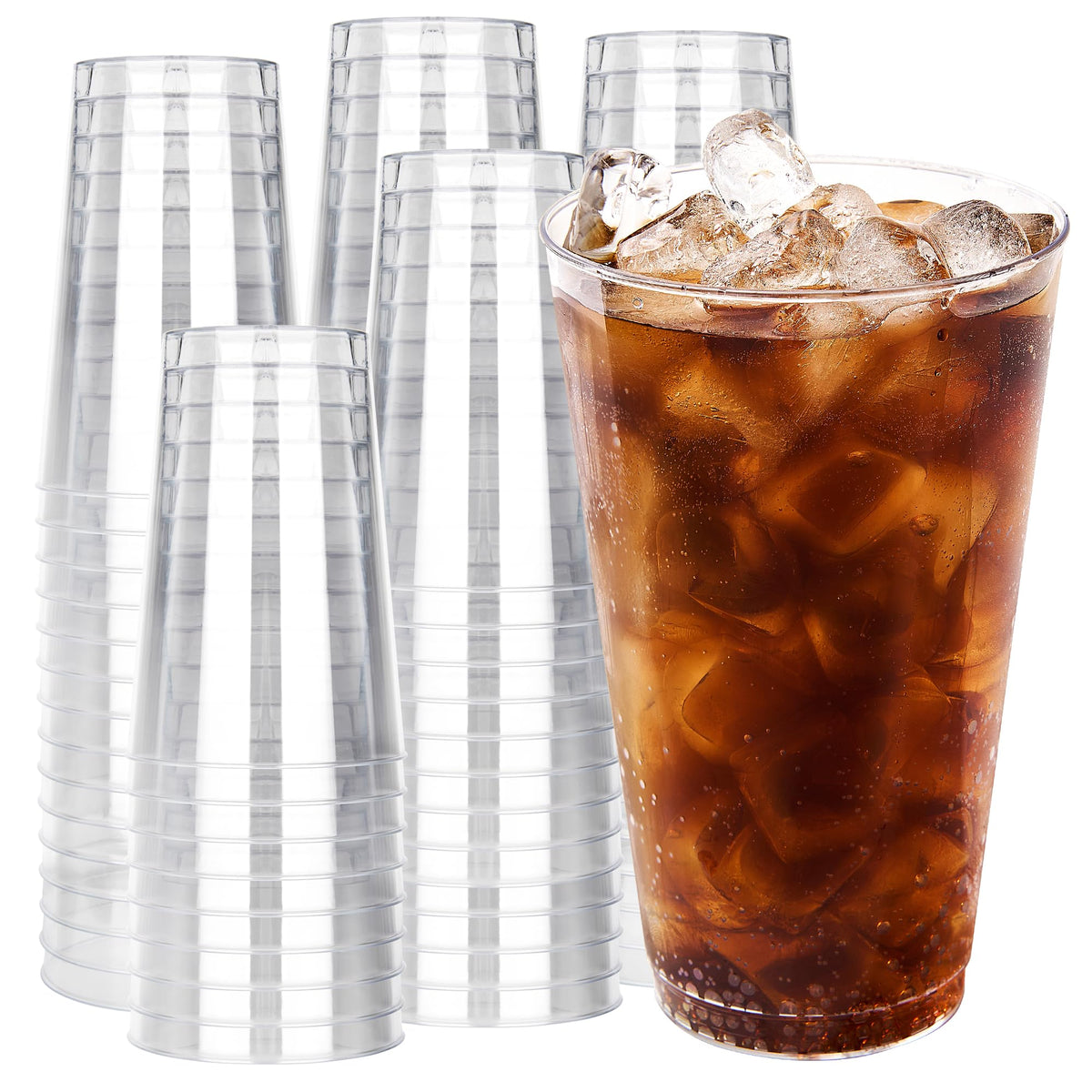 RACETOP 9 oz Clear Plastic Cups 100 packs, Perfect for Parties, Wedding