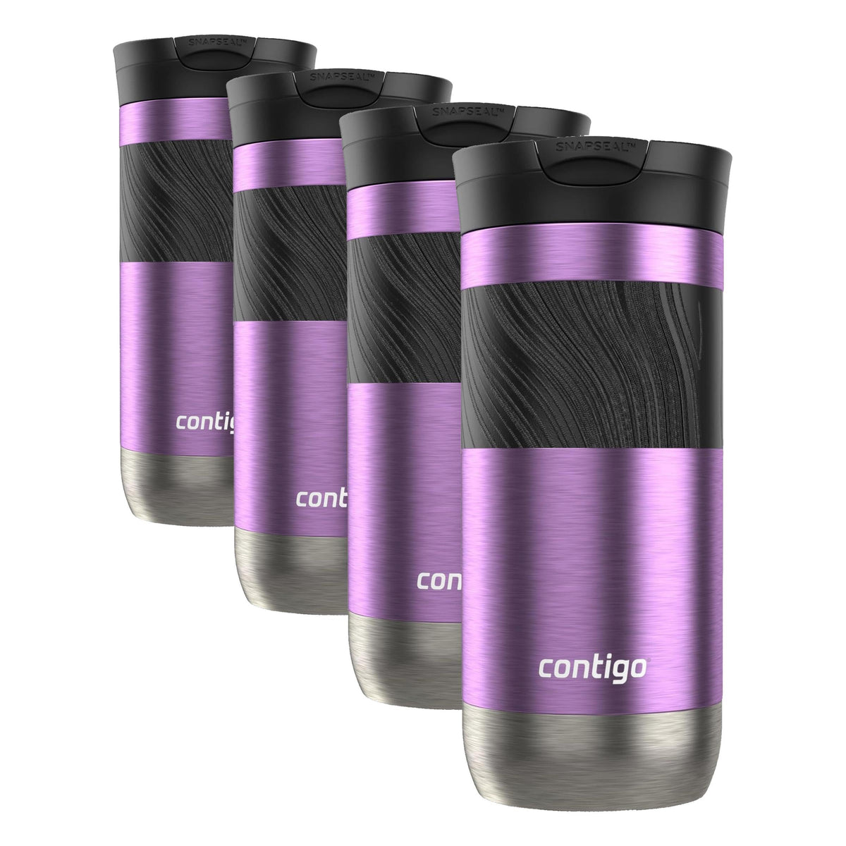 Contigo Byron Vacuum-Insulated Stainless Steel Travel Mug with Leak-Proof Lid, Reusable Coffee Cup or Water Bottle, BPA-Free, 20oz 2-Pack in Sake & Blue Corn Perfect for Hot and Cold Beverages