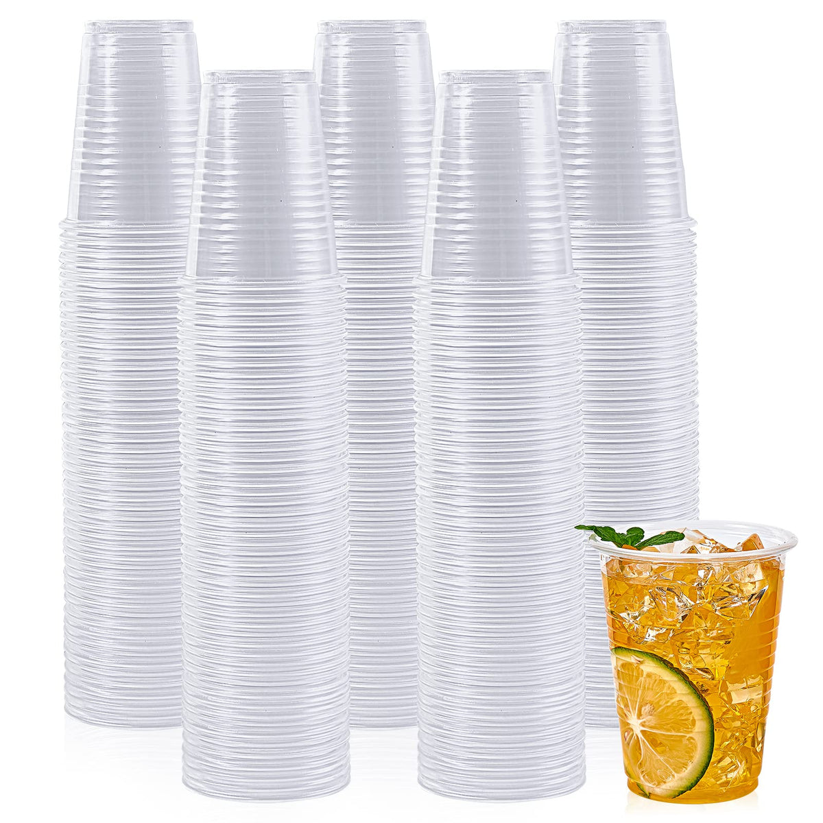 Lilymicky 500 Pack 7 oz Disposable Plastic Cups, 7 oz Clear Plastic Cups