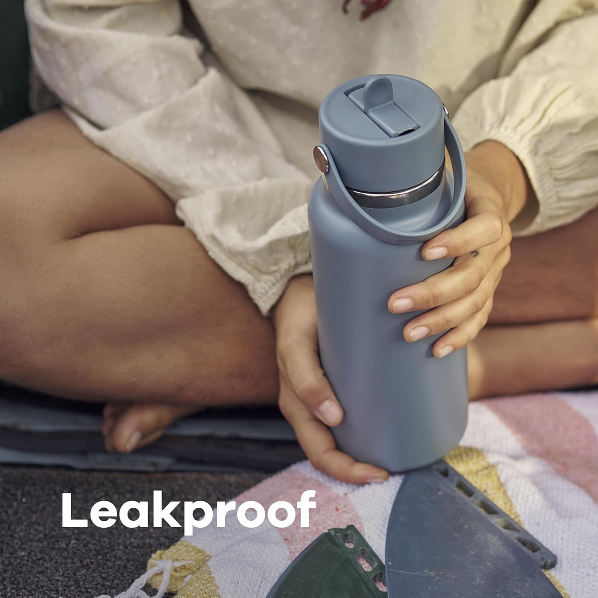 Hydro Flask Water Bottle - Insulated Stainless Steel - Wide Straw Lid, Non Spill, Leakproof in 40 Oz Tonal Black