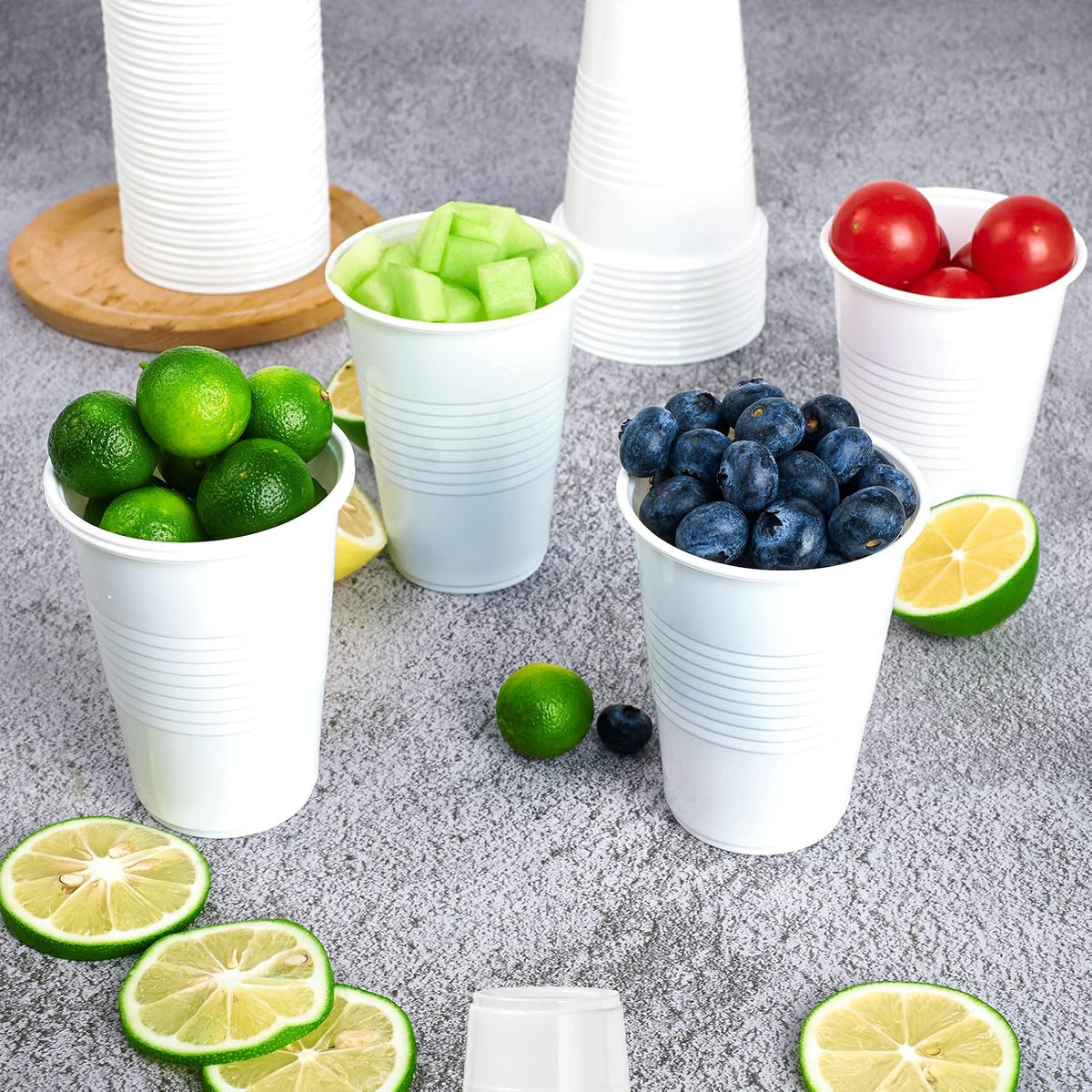 Lilymicky 500 Pack 7 oz White Plastic Cups, Disposable Drinking Cups
