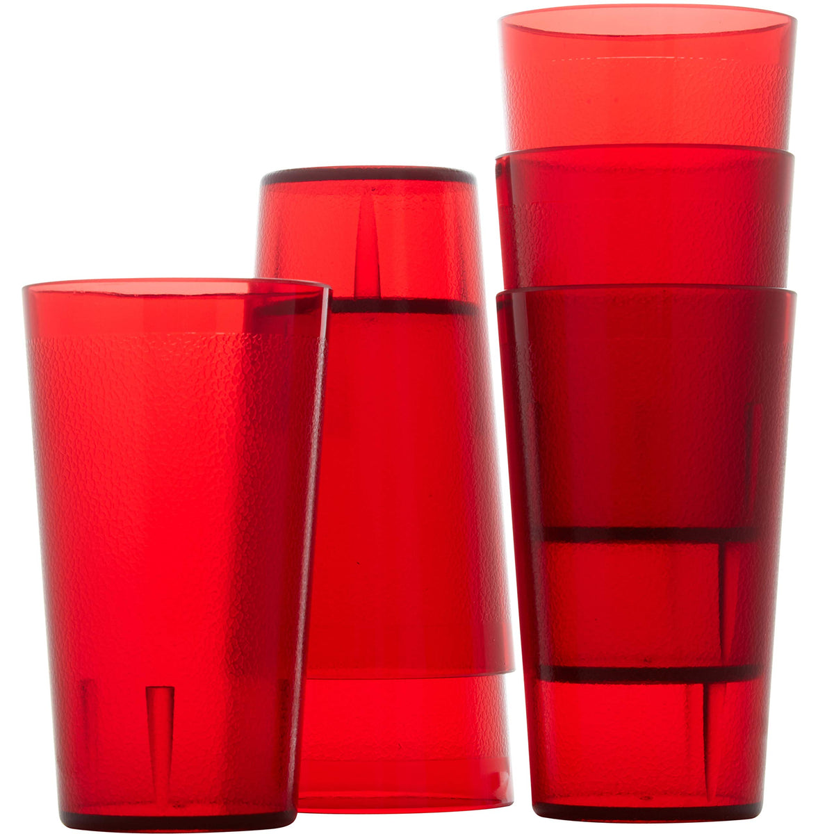 Restaurant Grade, BPA-Free 12oz Clear Plastic Cups 12pk. Super Durable, Break Resistant Drinking Glasses for Cafe, Party, Catering. Reusable, Stackable Tumblers with Textured Grip Design