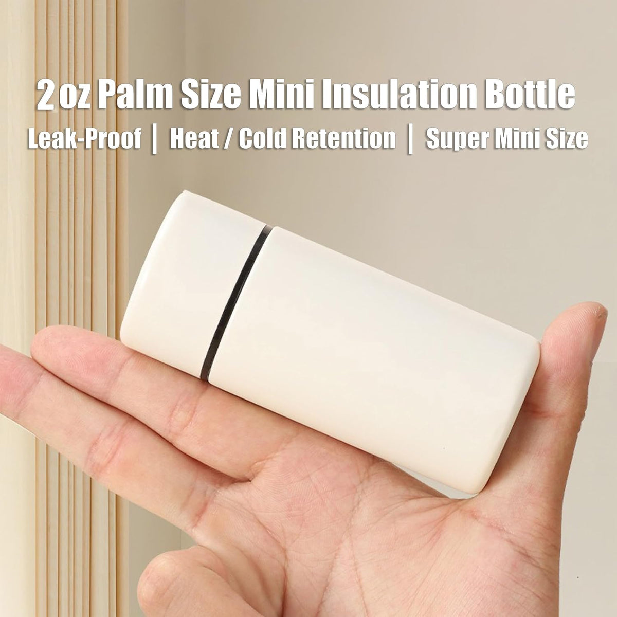 2oz Mini Insulated Water Bottle, Pocket Size Portable Vacuum Flask