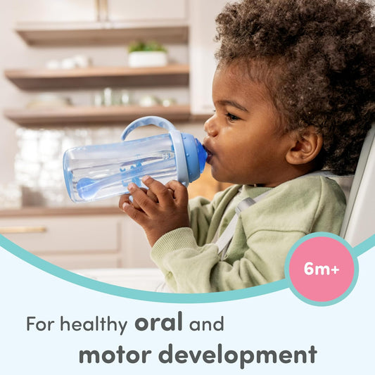 NUK Learner Straw Cup 10oz - Toddler Cup with Soft Straw for Easy Drinking Suitable for Ages 8 Months and Up