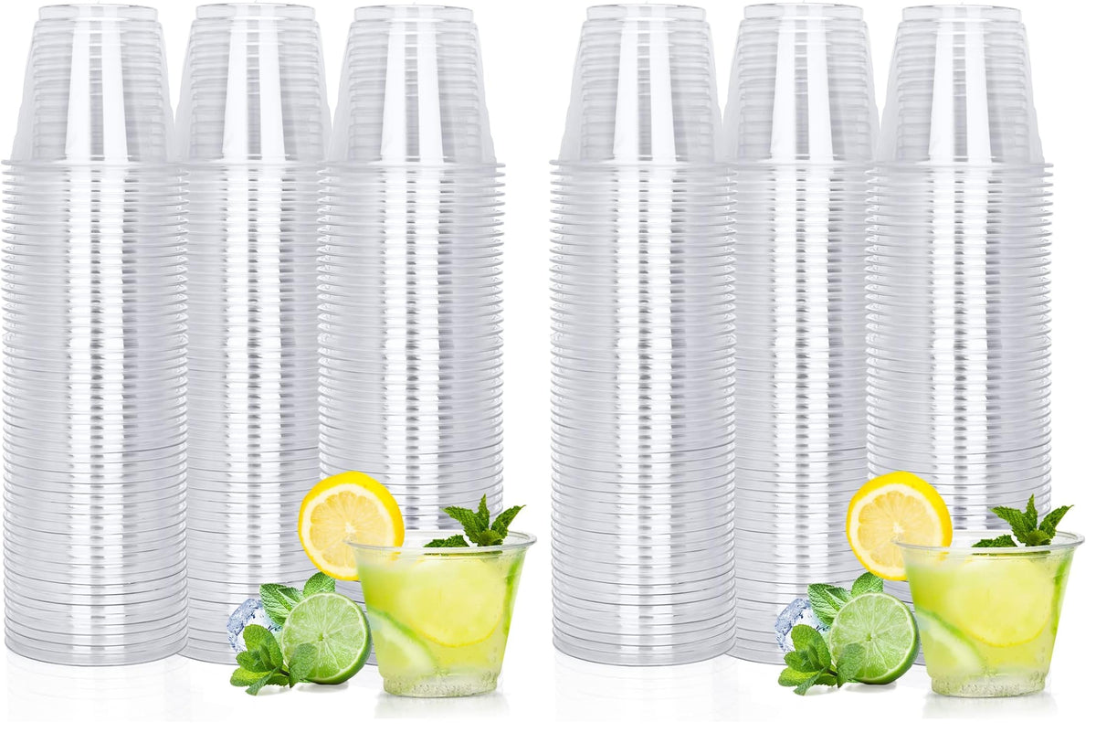 TashiBox 100 Count - 16 Ounce Plastic Cups, Ice Coffee Cups To Go - Crystal Clear PET Party Cups