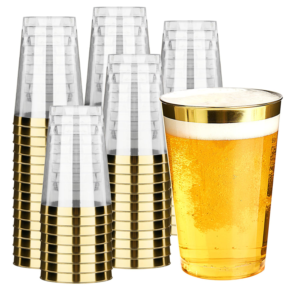 RACETOP 9 oz Clear Plastic Cups 100 packs, Perfect for Parties, Wedding