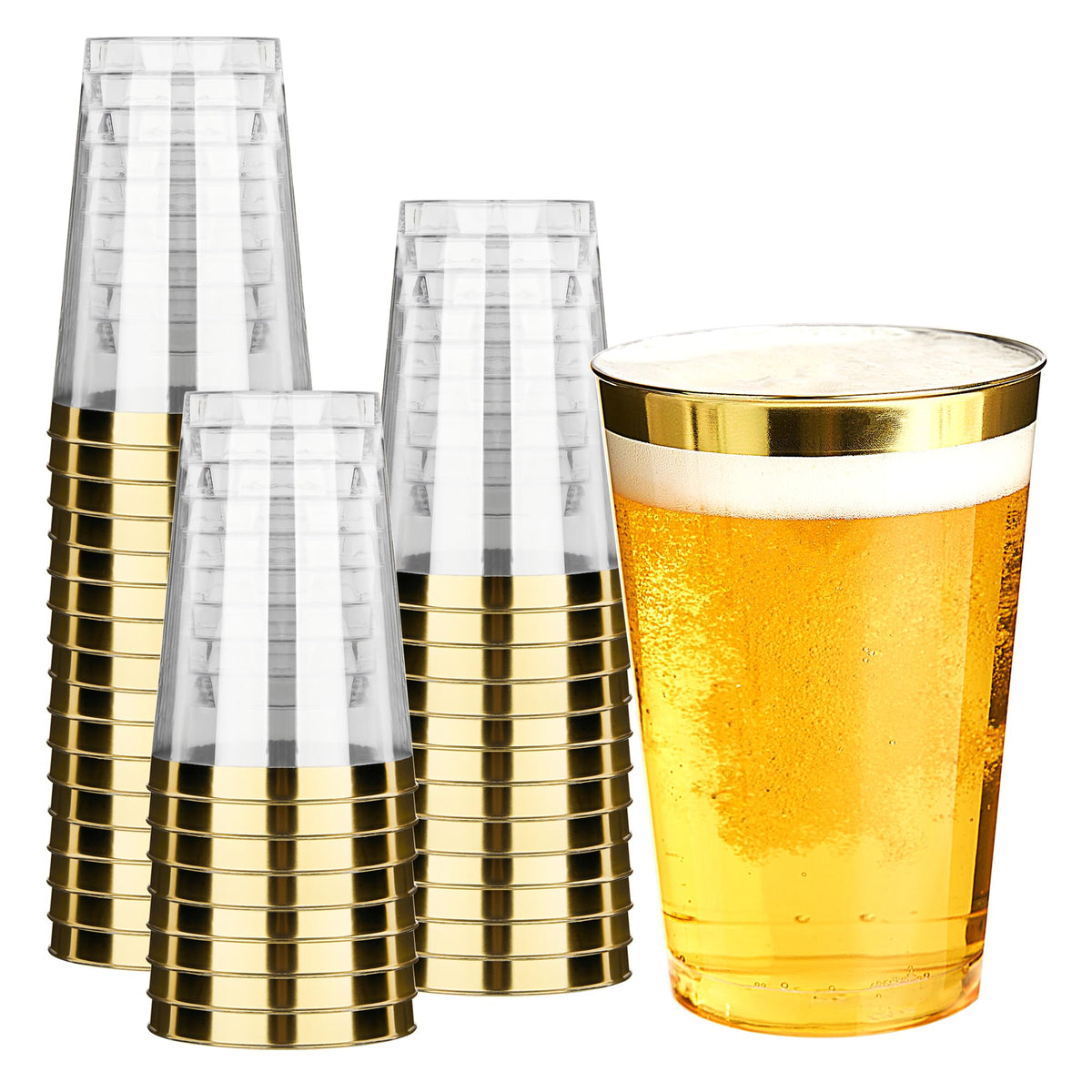 RACETOP 9 oz Clear Plastic Cups 100 packs, Perfect for Parties, Wedding