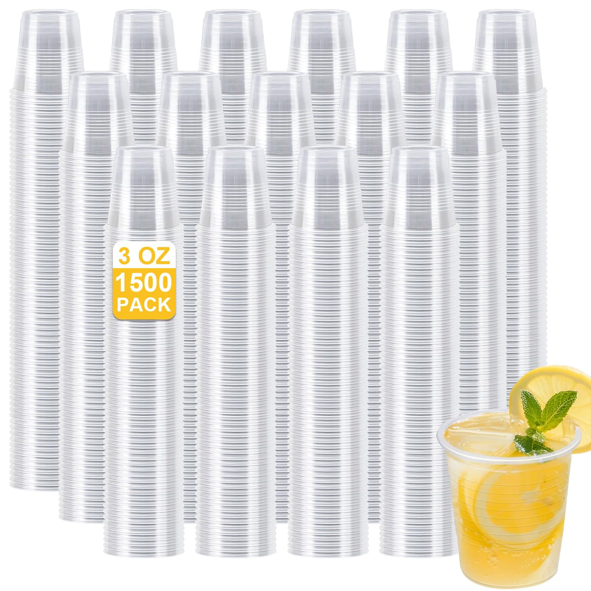 Clawsoff 500 Pack 9 oz Clear Plastic Cups Disposable Clear Water Cups