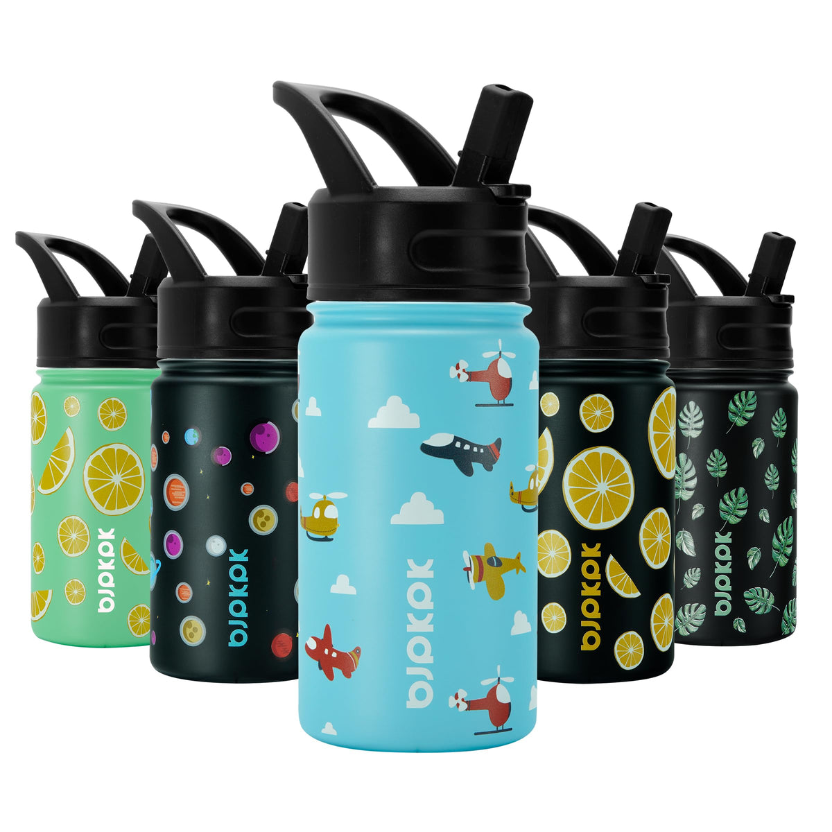 BJPKPK 64oz Insulated Water Bottle, Half Gallon Water Jug with Straw Lid