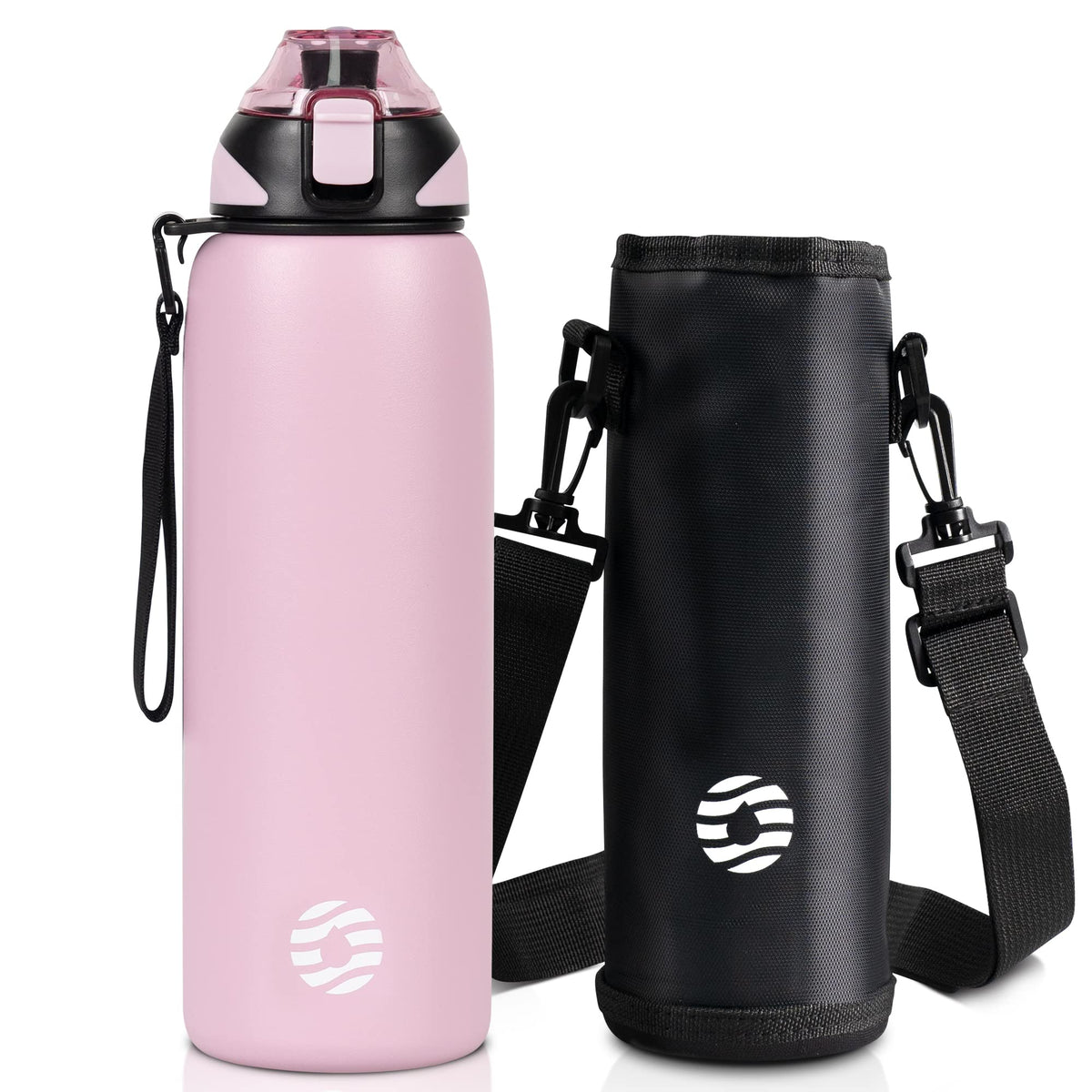 Fjbottle Insulated Water Bottle,27 oz Stainless Steel Wide Mouth Sports Water Bottle Double Wall Vacuum Leak Proof BPA Free Drinks Flask Keep Hot Or Cold Thermo Mug For university,Outdoor,Travel,Gym