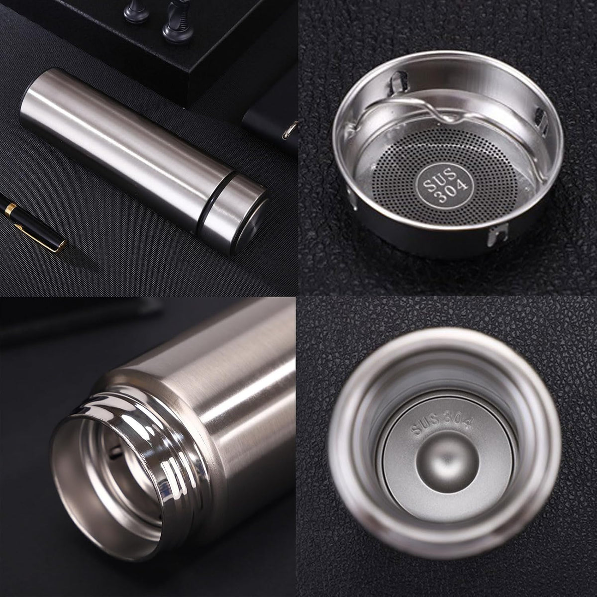 Vacuum Flask for Hot Drinks Sports Tumblers Double Walled Water Bottle Stainless Steel Thermal Coffee Mug with Lids Thermal Tea Cup Metal