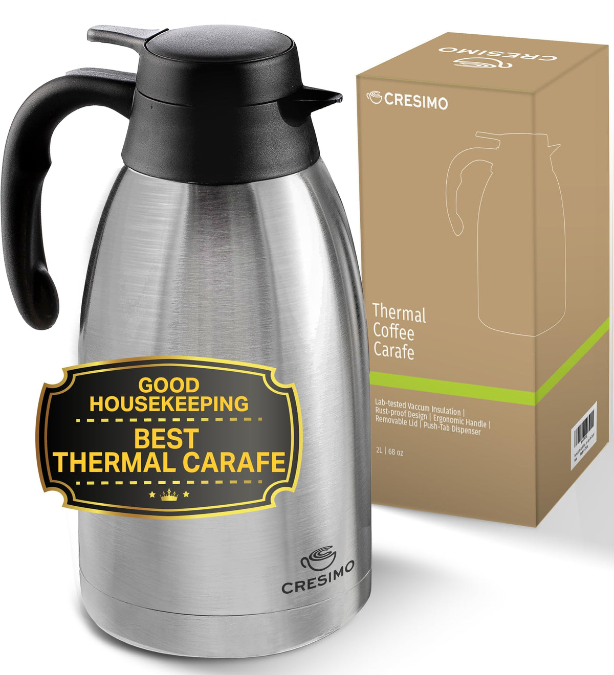 Cresimo Coffee Carafe with Pump 102oz / 3L Airpot Large Hot Water Dispenser