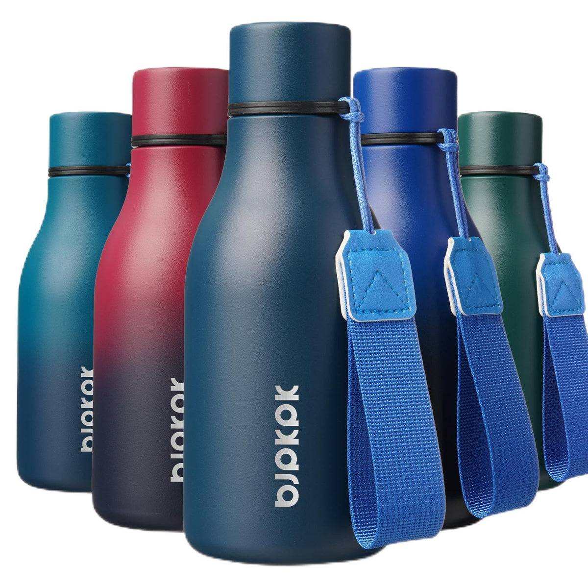BJPKPK 18oz Insulated Water Bottle, Stainless Steel Bottle with Carry Strap