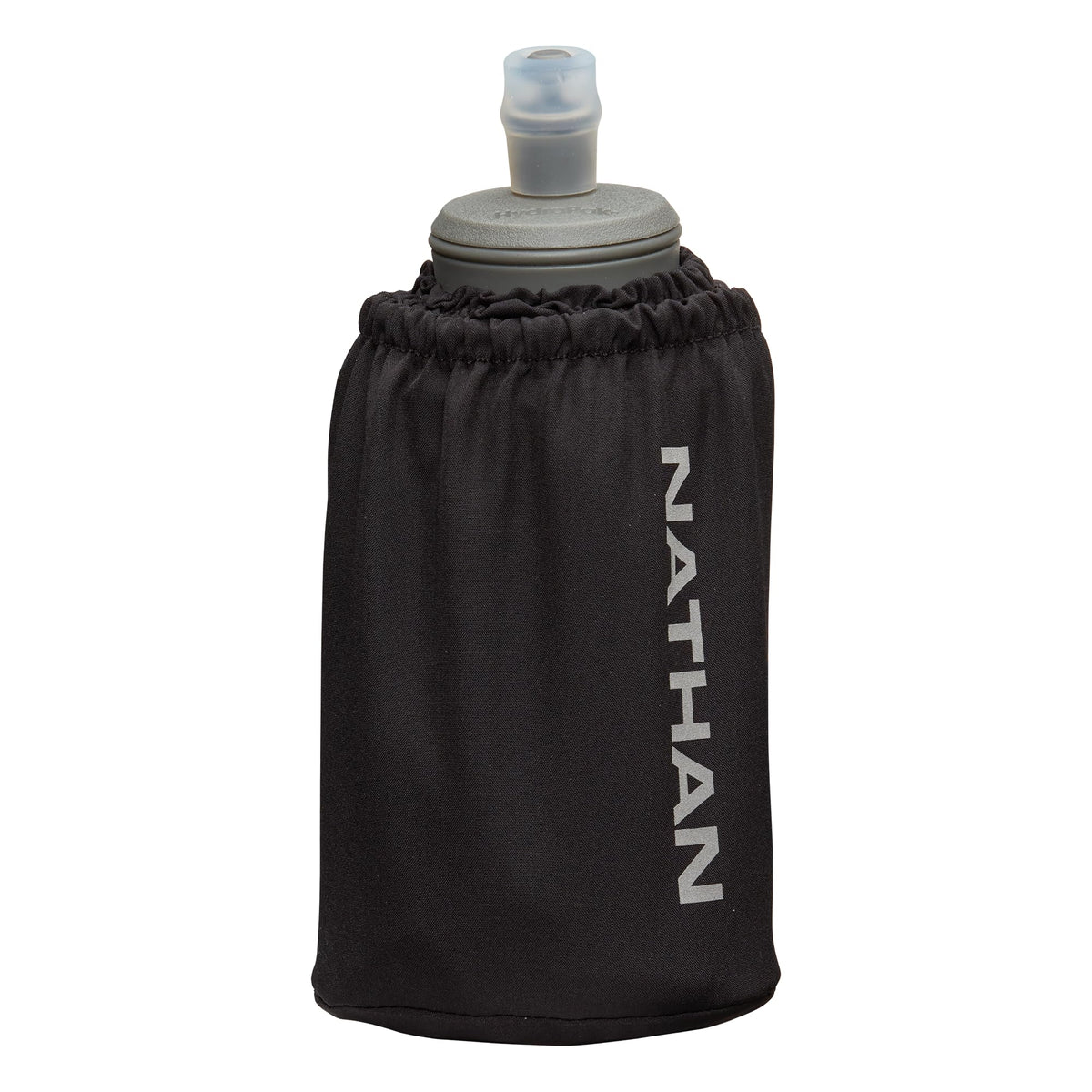 Nathan Handheld Soft Flask 18oz - Exo-Draw Insulated Collapsible Bottle - Grip-Free Strap & Rigid ExoSpine for Comfort/Support - Breathable Mesh Strap - Ideal Running/Hiking, Pinnacle, Black