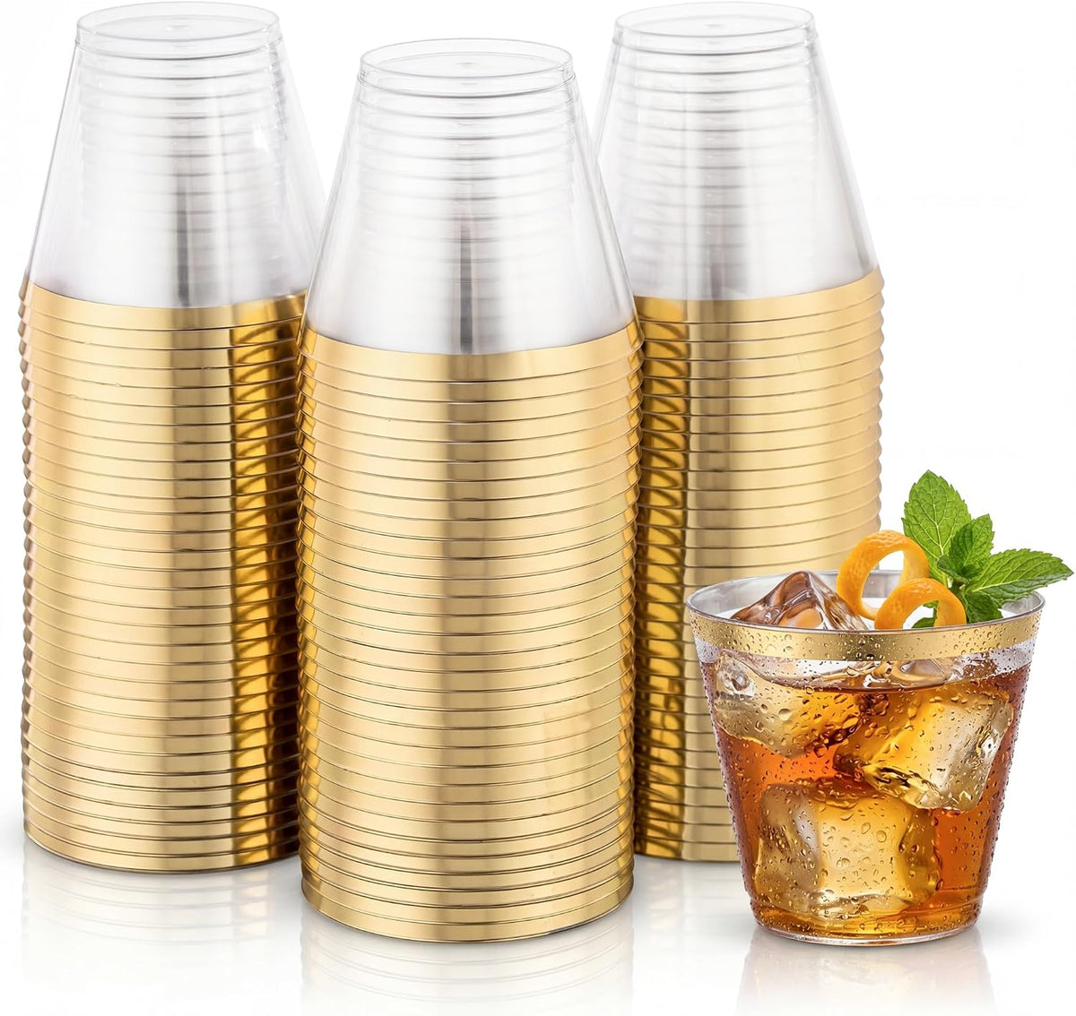 Hioasis 200Pcs 9OZ Clear Cups