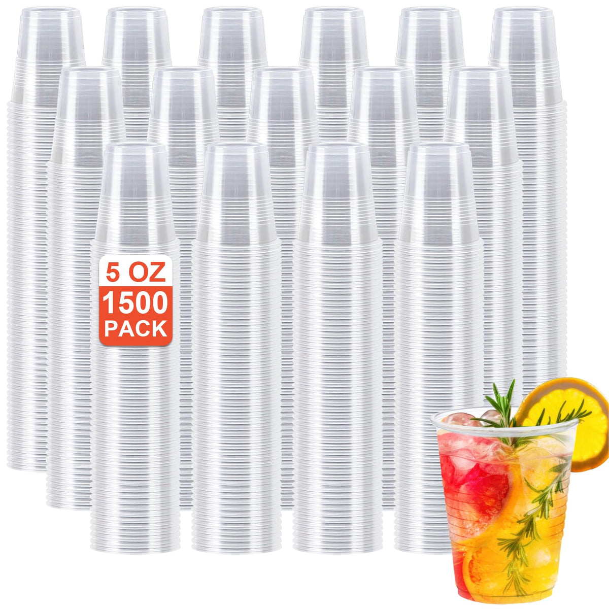 Clawsoff 500 Pack 9 oz Clear Plastic Cups Disposable Clear Water Cups