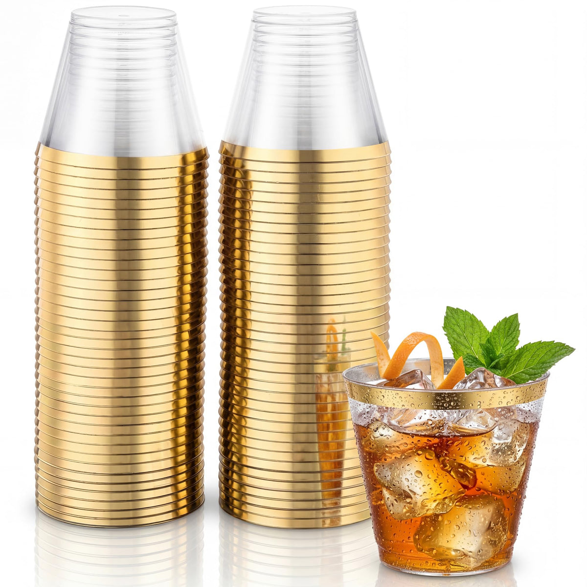 Hioasis 200Pcs 9OZ Clear Cups