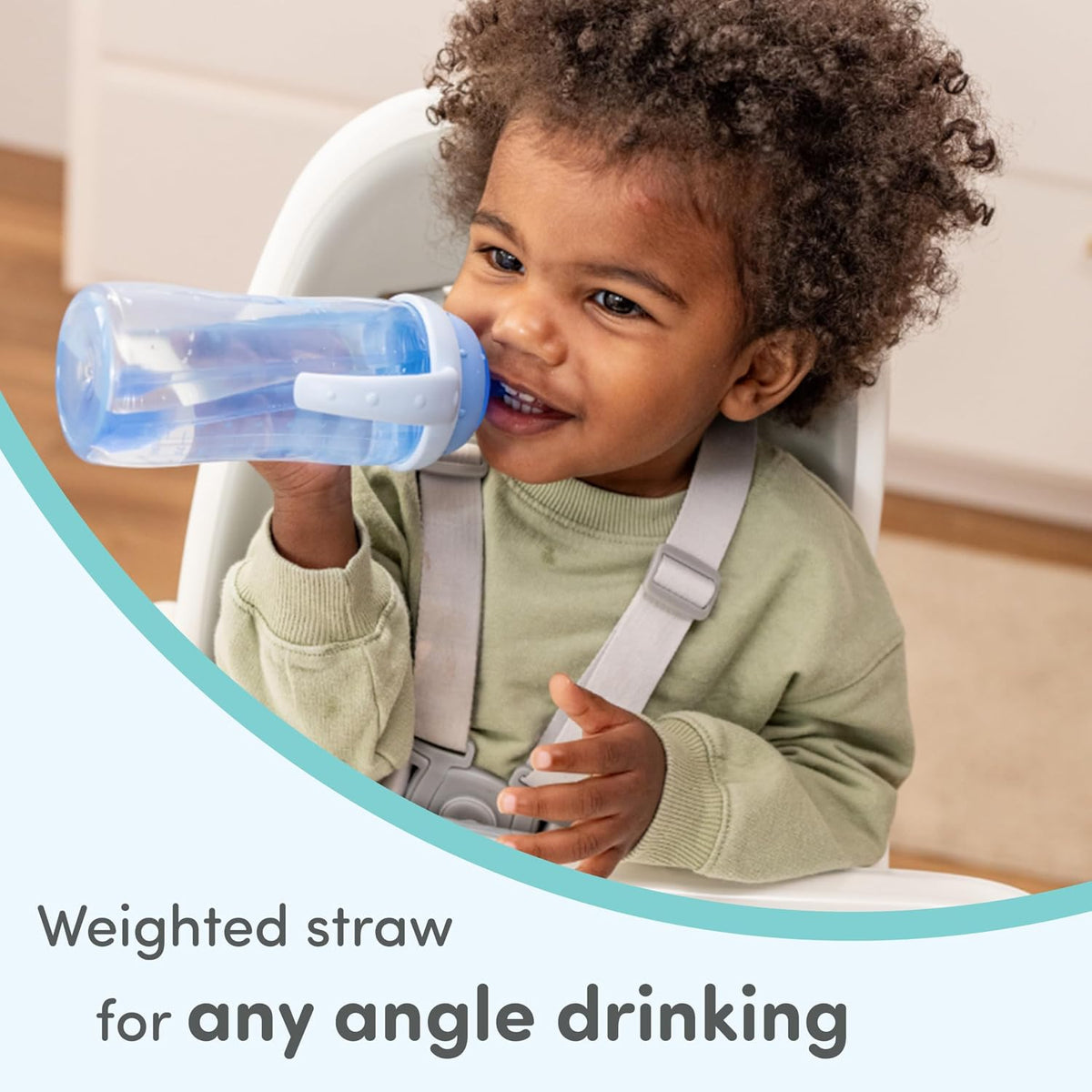 NUK Learner Straw Cup 10oz - Toddler Cup with Soft Straw for Easy Drinking Suitable for Ages 8 Months and Up