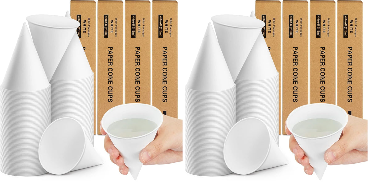 Roshtia Paper Cone Water Cups for Water Cooler Dispenser, 4 oz