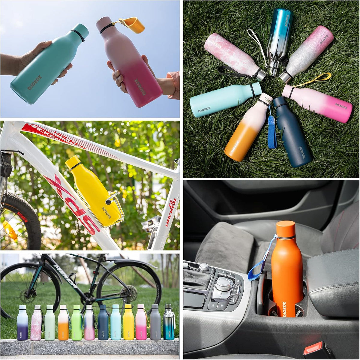 BJPKPK 18oz Insulated Water Bottle, Stainless Steel Bottle with Carry Strap