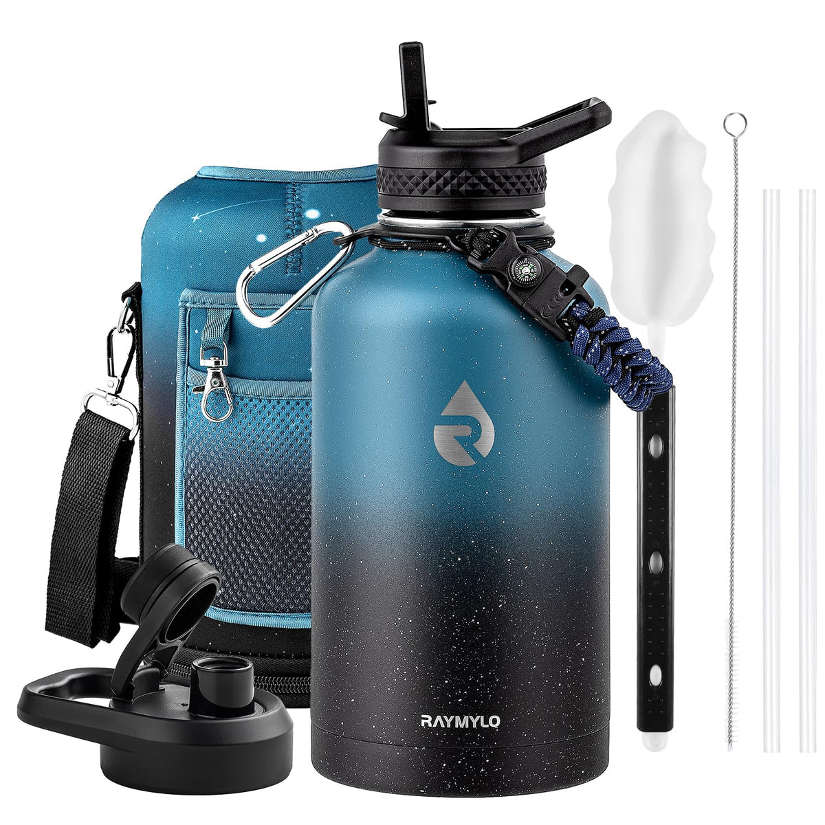 RAYMYLO One Gallon Water Bottle Insulated 128 oz, Stainless Steel