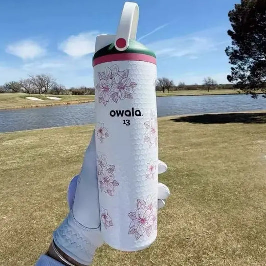 Owala FreeSip Sway 30oz Zalea Masters Theme Golf Water Bottle NEW 2-in-1 Sip or Chug Leak-Proof BPA-Free Elegant Floral Design for Gym Outdoor Activities